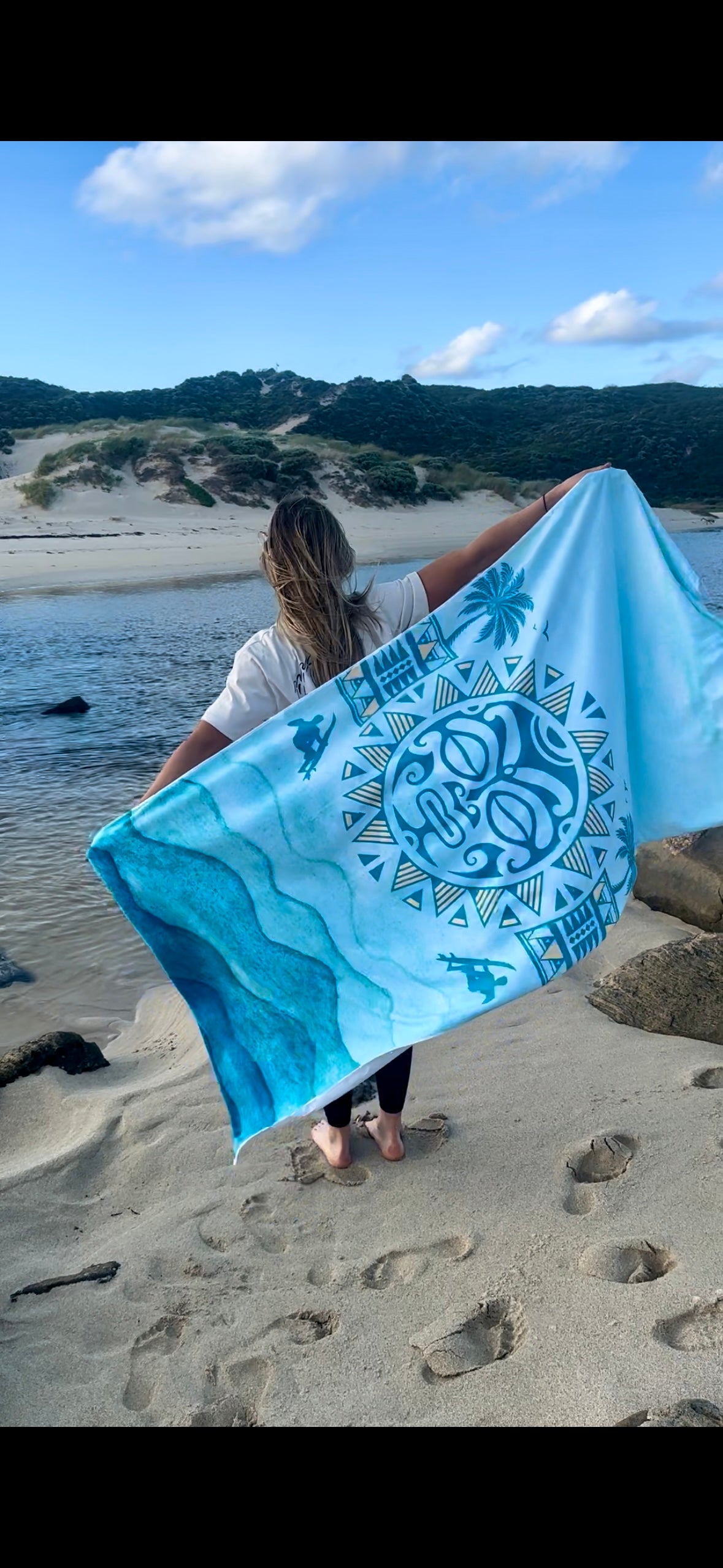 Blue Sunset Beach Towel